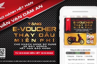 Honda Việt Nam tặng phiếu thay dầu miễn phí cho xe máy Honda hết hạn bảo hành